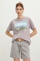 T-shirt bawełniany damski z kolekcji Tatrzański Park Narodowy x Medicine kolor fioletowy RS24.TSDA60 fioletowy RS24