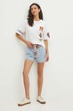 T-shirt bawełniany damski z nadrukiem kolor biały RS24.TSDB02 biały RS24