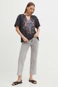 T-shirt bawełniany damski z nadrukiem kolor czarny RS24.TSDB03 czarny RS24