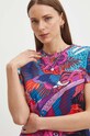 T-shirt bawełniany damski z domieszką elastanu wzorzysty kolor multicolor multicolor RS24.TSDB06