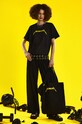 T-shirt bawełniany damski z nadrukiem Metallica kolor szary okrągły szary RS24.TSDB55