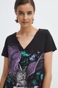 T-shirt bawełniany damski z nadrukiem Tattoo Art by Piotr Bemben kolor czarny RS24.TSDC53 czarny