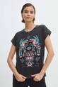 Oblečenie Bavlnené tričko dámske s potlačou Tattoo Art šedá farba RS24.TSDC58 sivá