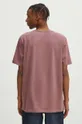 T-shirt bawełniany męski z domieszką elastanu gładki kolor różowy 95 % Bawełna, 5 % Elastan