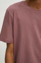 T-shirt bawełniany męski z domieszką elastanu gładki kolor różowy Męski