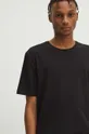 Bavlnené tričko pánske s elastanom hladké čierna farba Pánsky
