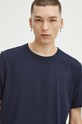 T-shirt bawełniany męski gładki kolor granatowy RS24.TSM031 granatowy