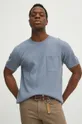 T-shirt męski z fakturą kolor niebieski Męski