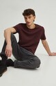 T-shirt bawełniany męski z domieszką elastanu kolor bordowy RS24.TSM041 bordowy RS24