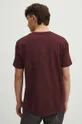 T-shirt bawełniany męski z domieszką elastanu kolor bordowy 98 % Bawełna, 2 % Elastan