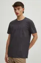 T-shirt bawełniany męski z domieszką elastanu kolor czarny czarny