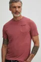fioletowy T-shirt bawełniany męski gładki kolor fioletowy