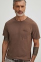 T-shirt bawełniany męski gładki kolor brązowy RS24.TSM051 brązowy RS24