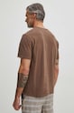 Odzież T-shirt bawełniany męski gładki kolor brązowy RS24.TSM051 brązowy