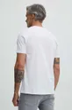 T-shirt bawełniany męski z domieszką elastanu gładki kolor biały 95 % Bawełna, 5 % Elastan