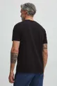 T-shirt bawełniany męski z domieszką elastanu gładki kolor czarny 95 % Bawełna, 5 % Elastan