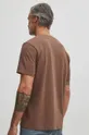 T-shirt bawełniany męski z dzianiny strukturalnej kolor brązowy 98 % Bawełna, 2 % Elastan
