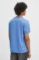 T-shirt bawełniany męski z efektem sprania kolor niebieski 100 % Bawełna
