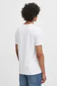 T-shirt męski gładki z domieszką elastanu i modalu kolor biały 48 % Bawełna, 47 % Modal, 5 % Elastan
