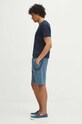 T-shirt męski gładki z domieszką elastanu i modalu kolor granatowy RS24.TSM073 granatowy RS24