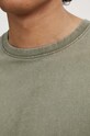 T-shirt bawełniany męski z efektem sprania kolor zielony RS24.TSM074 zielony