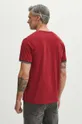 T-shirt bawełniany męski z domieszką elastanu gładki kolor czerwony 95 % Bawełna, 5 % Elastan