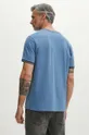 T-shirt bawełniany męski z domieszką elastanu gładki kolor niebieski 95 % Bawełna, 5 % Elastan
