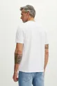T-shirt bawełniany męski z domieszką elastanu kolor biały Materiał 1: 98 % Bawełna, 2 % Elastan, Materiał 2: 98 % Bawełna, 2 % Elastan