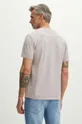 T-shirt bawełniany męski z domieszką elastanu kolor beżowy Materiał 1: 98 % Bawełna, 2 % Elastan, Materiał 2: 98 % Bawełna, 2 % Elastan