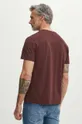 T-shirt bawełniany męski z domieszką elastanu kolor bordowy Materiał 1: 98 % Bawełna, 2 % Elastan, Materiał 2: 98 % Bawełna, 2 % Elastan