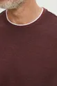 T-shirt bawełniany męski z domieszką elastanu kolor bordowy Męski