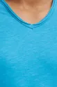 T-shirt bawełniany męski gładki kolor turkusowy Męski