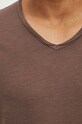 T-shirt bawełniany męski gładki kolor brązowy RS24.TSM094 brązowy