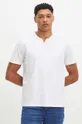 biela Bavlnené tričko pánsky biela farba Pánsky