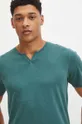 zelená Bavlnené tričko pánsky zelená farba