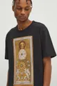 T-shirt bawełniany męski z kolekcji Zodiak - Bliźnięta kolor szary Męski