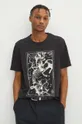 T-shirt bawełniany męski z kolekcji Zodiak - Strzelec kolor szary szary