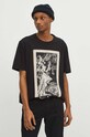 T-shirt bawełniany męski z kolekcji Zodiak - Waga kolor czarny RS24.TSM156 czarny RS24