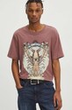 T-shirt bawełniany męski z domieszką elastanu z kolekcji Zodiak - Rak kolor różowy RS24.TSM158 różowy RS24