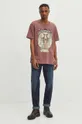 T-shirt bawełniany męski z domieszką elastanu z kolekcji Zodiak - Rak kolor różowy 95 % Bawełna, 5 % Elastan