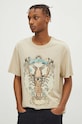 T-shirt bawełniany męski z kolekcji Zodiak - Rak kolor beżowy RS24.TSM158 beżowy RS24