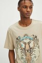 T-shirt bawełniany męski z kolekcji Zodiak - Rak kolor beżowy RS24.TSM158 beżowy