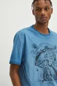 T-shirt bawełniany męski z kolekcji Zodiak - Ryby kolor granatowy Męski