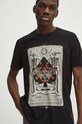 Odzież T-shirt bawełniany męski z kolekcji Love Alchemy kolor czarny RS24.TSM202 czarny
