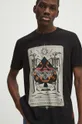 T-shirt bawełniany męski z kolekcji Love Alchemy kolor czarny 100 % Bawełna