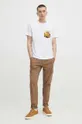 T-shirt bawełniany męski z domieszką elastanu z kolekcji Eviva L'arte kolor biały 95 % Bawełna, 5 % Elastan