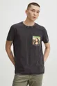 T-shirt bawełniany męski z kolekcji Eviva L'arte kolor szary szary
