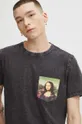 T-shirt bawełniany męski z kolekcji Eviva L'arte kolor szary Męski