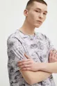 T-shirt bawełniany męski z domieszką elastanu z kolekcji Eviva L'arte kolor beżowy Męski