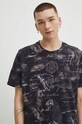 T-shirt bawełniany męski z domieszką elastanu z kolekcji Eviva L'arte kolor czarny RS24.TSM255 czarny